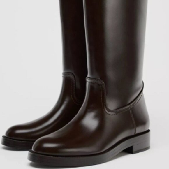 Zara Buckle Knee-high Boots ( size 6 ) 36 - Picture 2 of 2